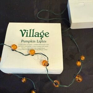 Department 56 Village Pumpkin Lights with Orange LED Bulbs.
